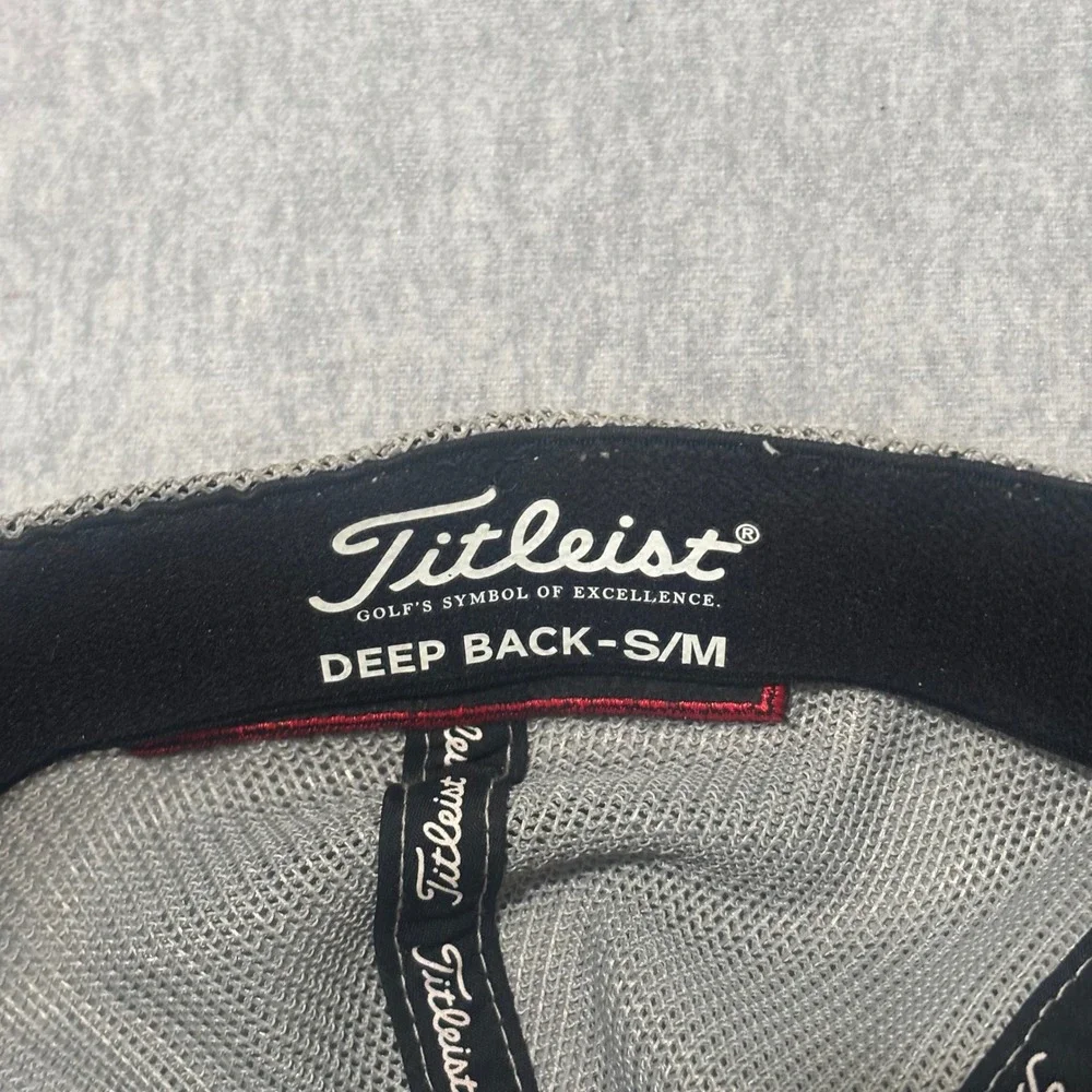Titleist Golf Hat Grey Mesh Performance Cap FootJoy Pro V1  S/M Deep Back